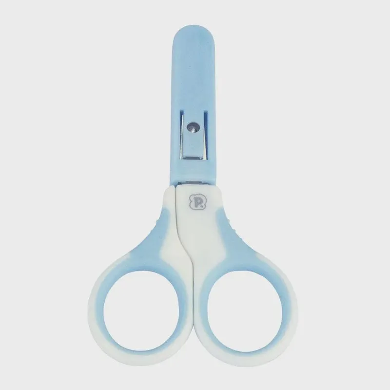 Tesoura bebê recém-nascido pimpolho + capuz Azul