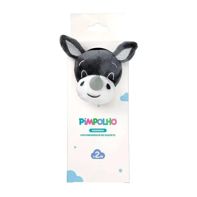 Naninha Pimpolho Masculina Com Prendedor De Chupeta Rinoceronte