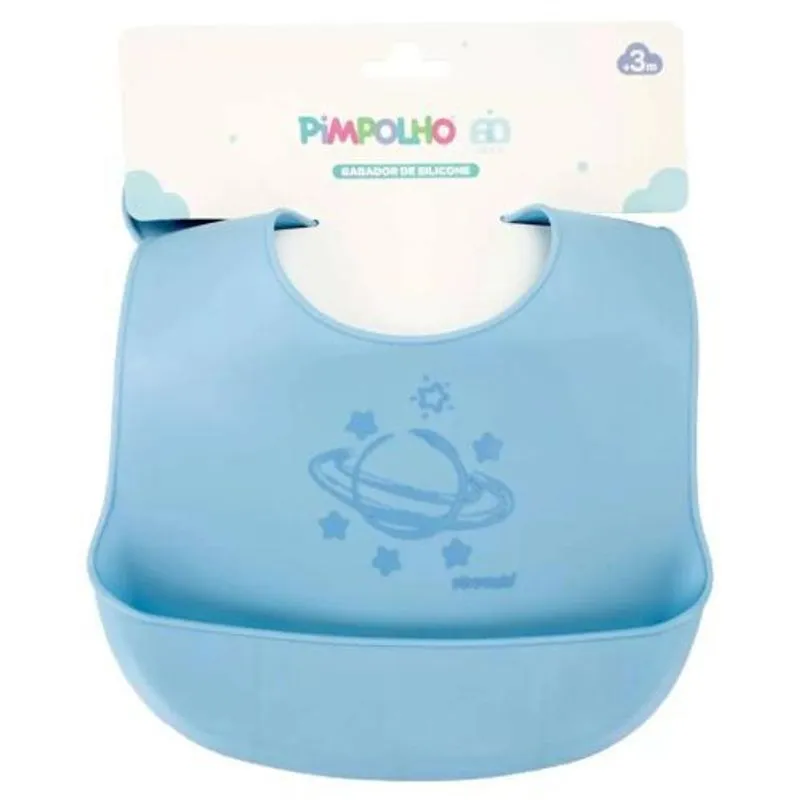 Babador De Silicone Azul Lua - Pimpolho