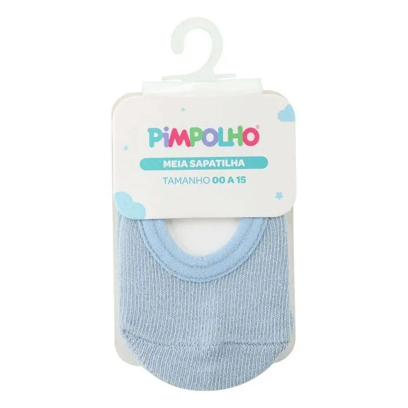 Meia Sapatilha Lisa 00-15 Azul Pimpolho