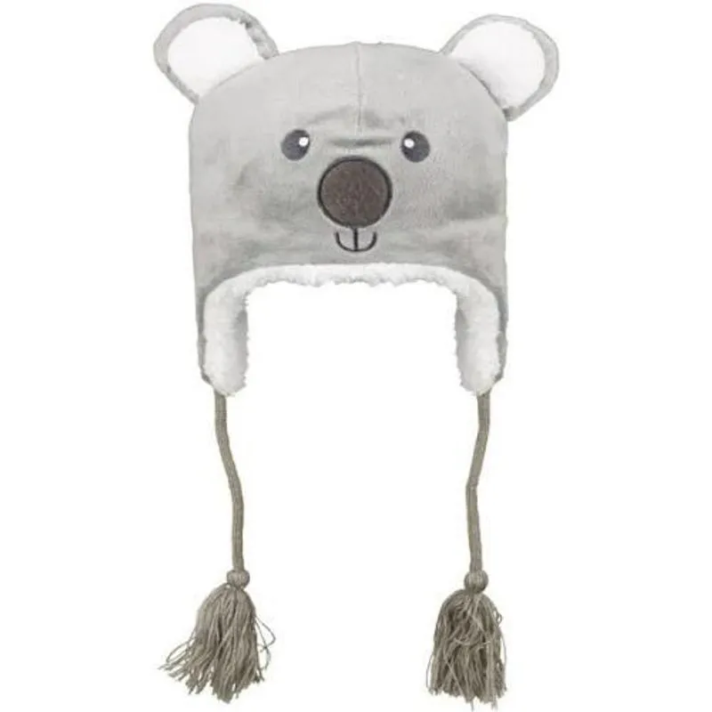 Touca Gorro Lúdico Menino 01 A 03 Anos - Cinza/coala