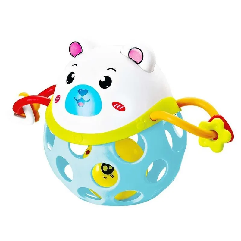 Brinquedo Chocalho Bebê Mordedor Urso Branco - Pimpolho
