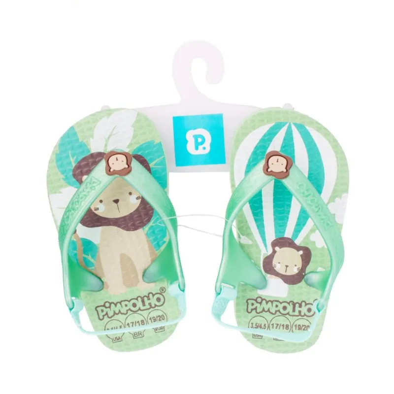 Chinelo Pimpolho Masculino Verde/Leão 074395