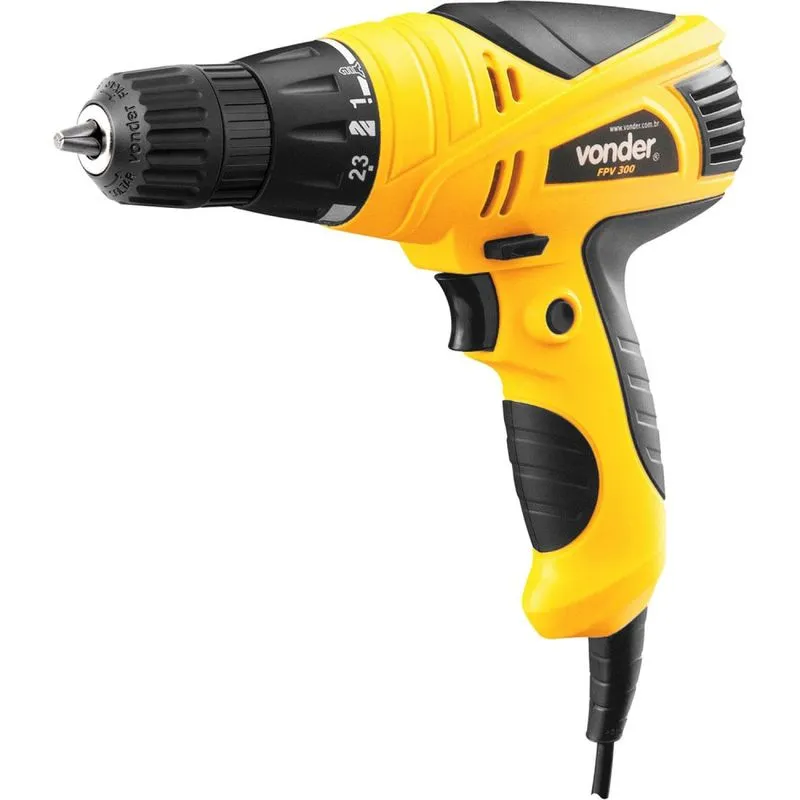 Kit Ferramentas MadeiraMadeira com Furadeira Parafusadeira 220V e Broca 1/2'x18' 390396 Amarelo