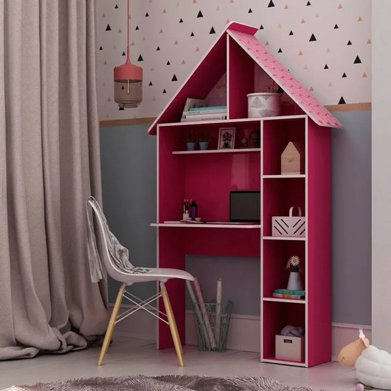 Escrivaninha Casinha Gelius Móveis Pink Ploc