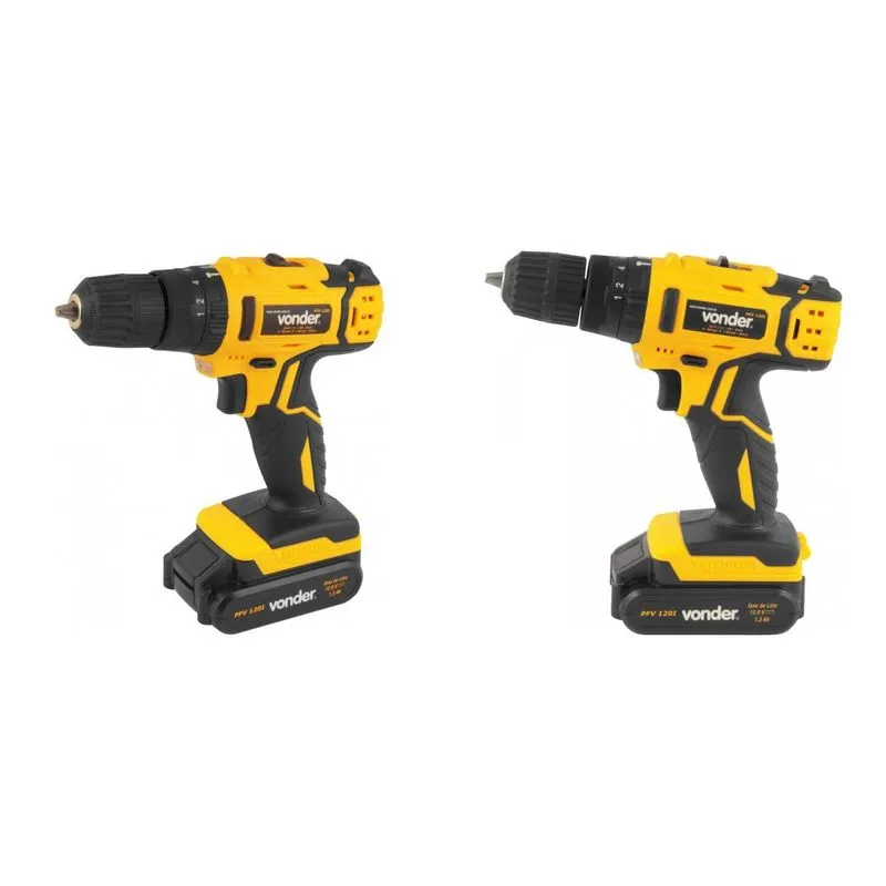 Kit Ferramentas MadeiraMadeira com Parafusadeira/ Furadeira e Broca Chata 350mm 385631 Amarelo