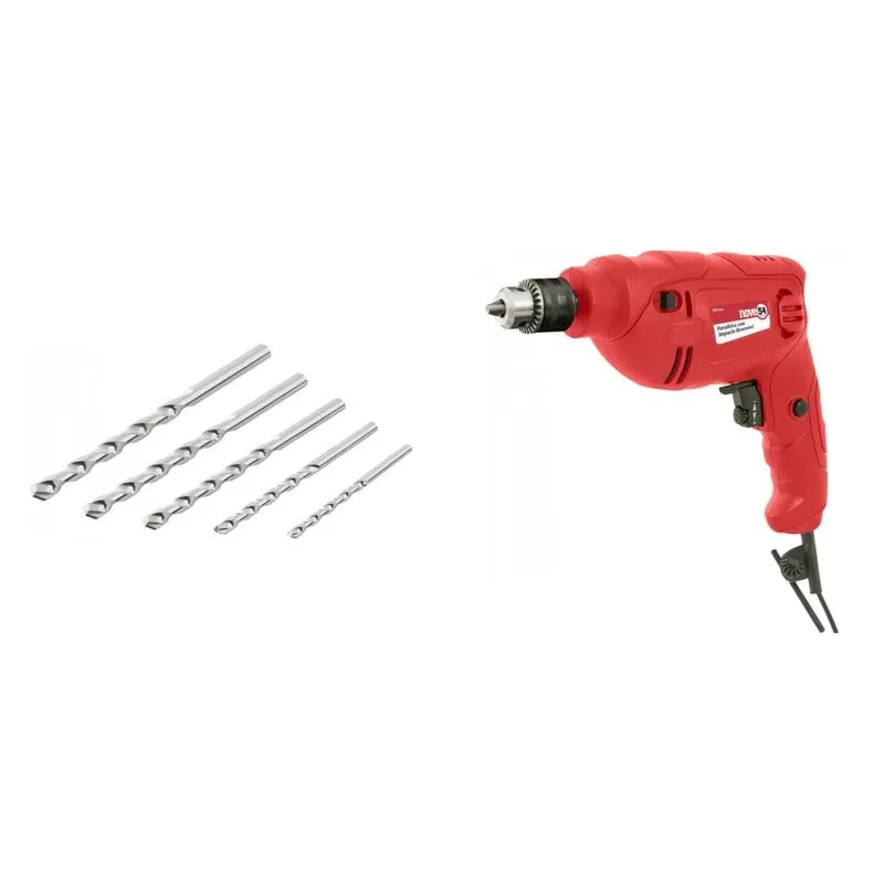 Kit Ferramentas MadeiraMadeira com Jogo de Brocas para Concreto 4mm a 10mm e Furadeira com Impacto 3/8 Polegadas 127V 389778 Vermelho