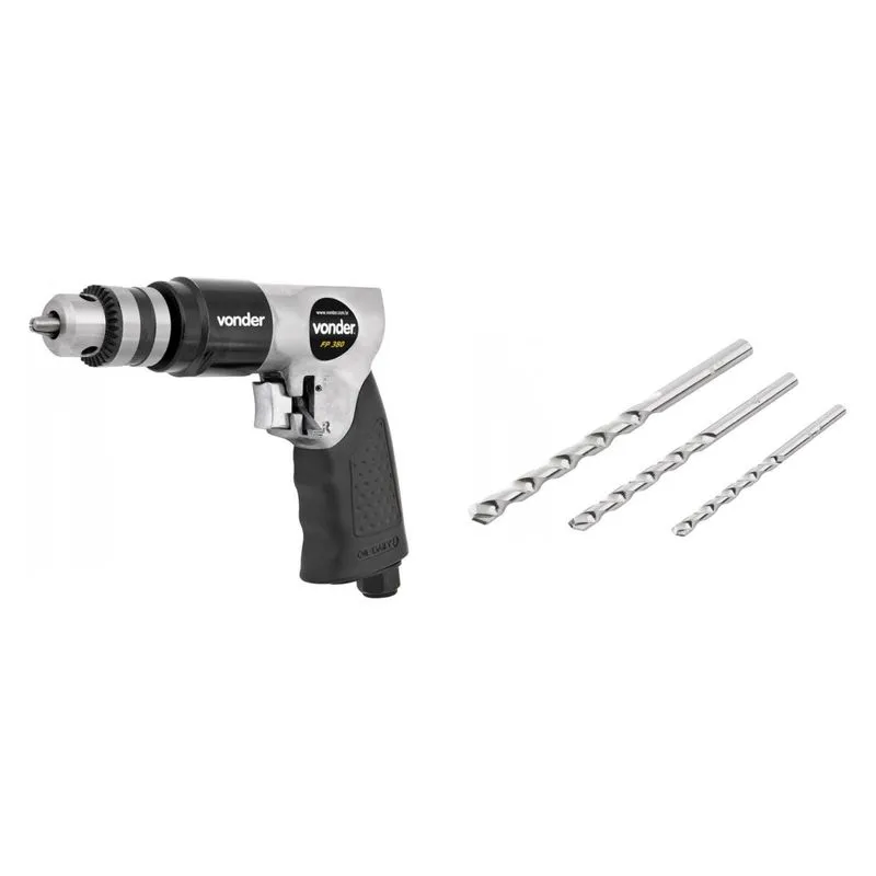 Kit Ferramentas MadeiraMadeira com Jogo de Brocas para Concreto 5mm a 8mm e Furadeira Pneumática 389694 Cinza