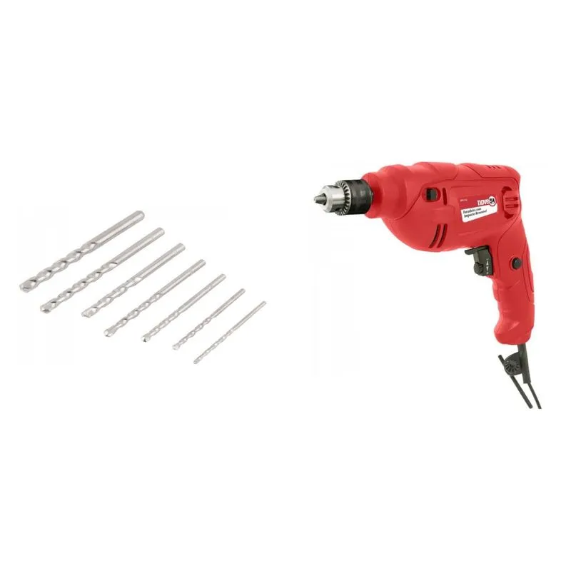 Kit Ferramentas MadeiraMadeira com Jogo de Brocas para Concreto 3mm a 10mm e Furadeira com Impacto 3/8 Polegadas 127V 389892 Vermelho