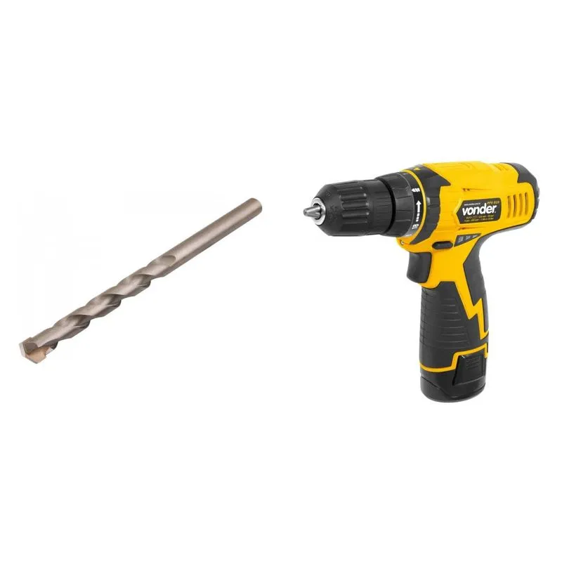 Kit Ferramentas MadeiraMadeira com Parafusadeira/Furadeira 108V Bivolt e Broca Multiuso 100mmx140mm 390967 Amarelo