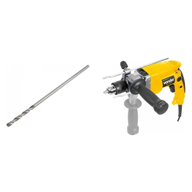 Kit Ferramentas MadeiraMadeira com Furadeira de Impacto 220V e Broca 1/2'x18' 390394 Amarelo
