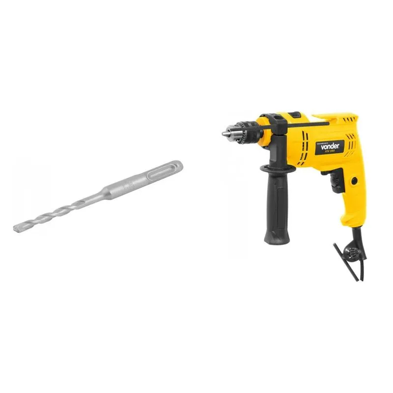 Kit Ferramentas MadeiraMadeira com Furadeira Impacto 3/8' 127V e Broca SDS PLUS 60 mm x 50 mm x 110 mm 386075