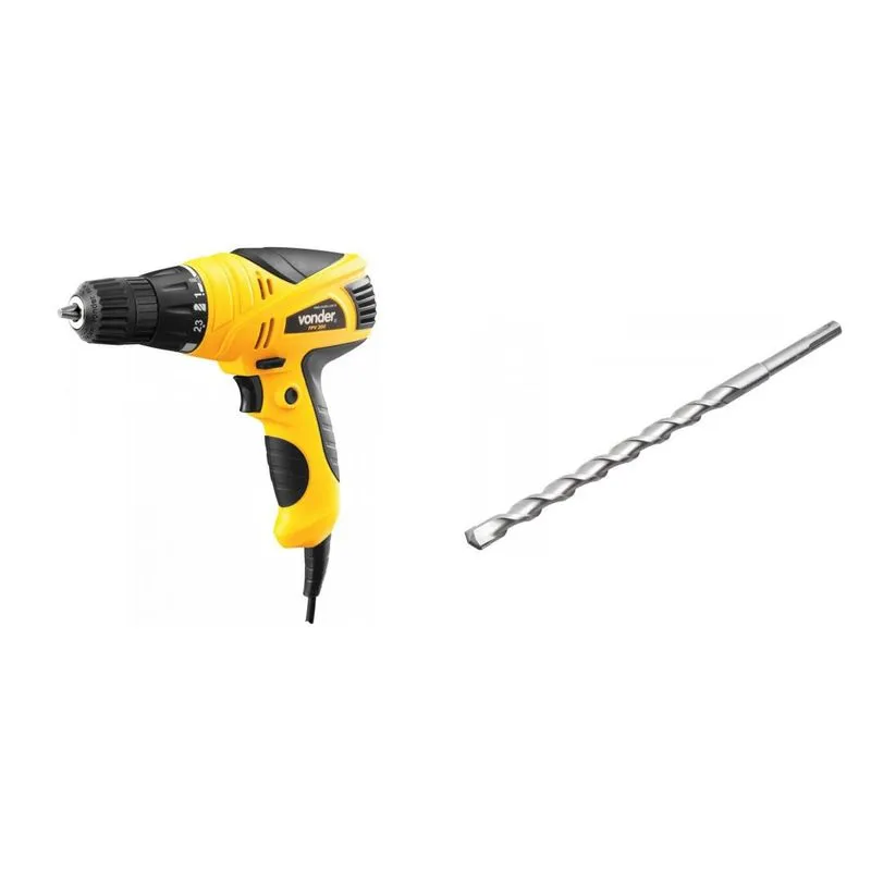 Kit Ferramentas MadeiraMadeira com Parafusadeira/ Furadeira 3/8' 127V e Broca SDS PLUS 160 mm x 100 mm x 160 mm 385911