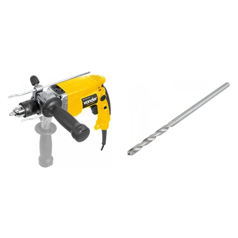 Kit Ferramentas MadeiraMadeira com Furadeira de Impacto 220V e Broca 1/4'x12' 390369 Amarelo