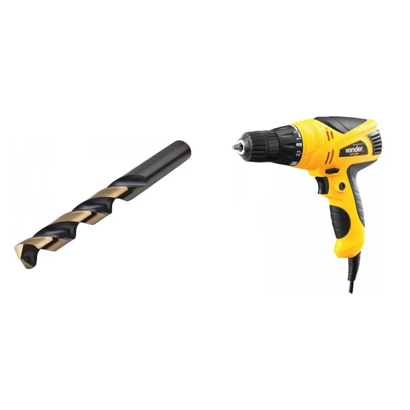 Kit Ferramentas MadeiraMadeira com Parafusadeira/ Furadeira 3/8' 127V e Broca Aço 115 mm PLUS 387116