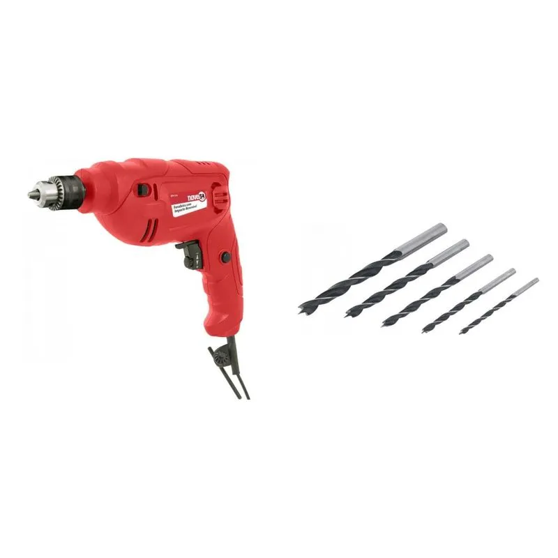 Kit Ferramentas MadeiraMadeira com Jogo de Brocas 3mm a 8mm e Furadeira com Impacto 3/8 Polegadas 127V 390125 Vermelho