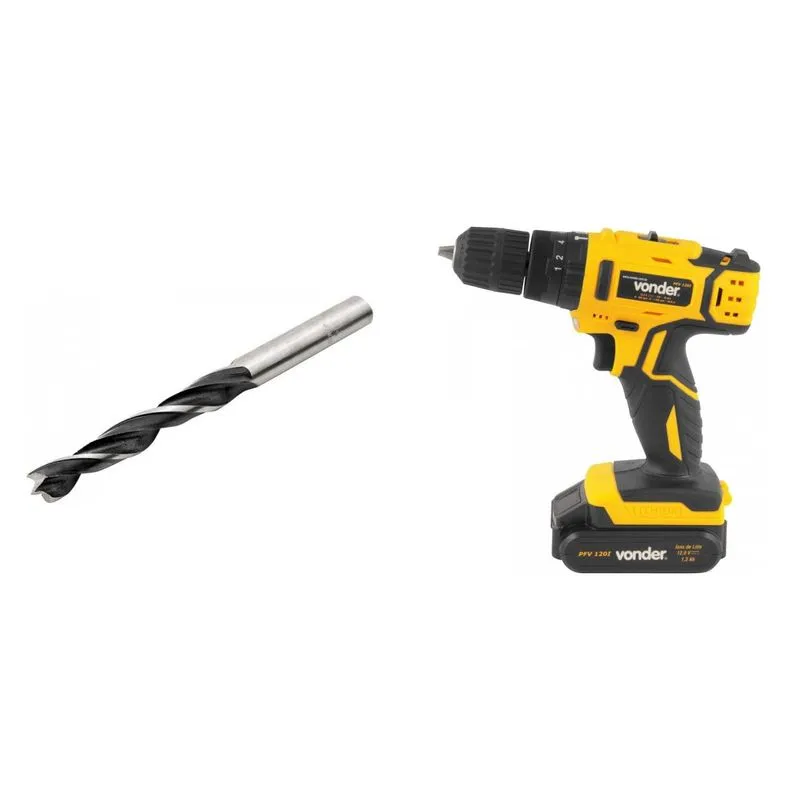 Kit Ferramentas MadeiraMadeira com Parafusadeira/furadeira e Broca 6mm 385032 Amarelo