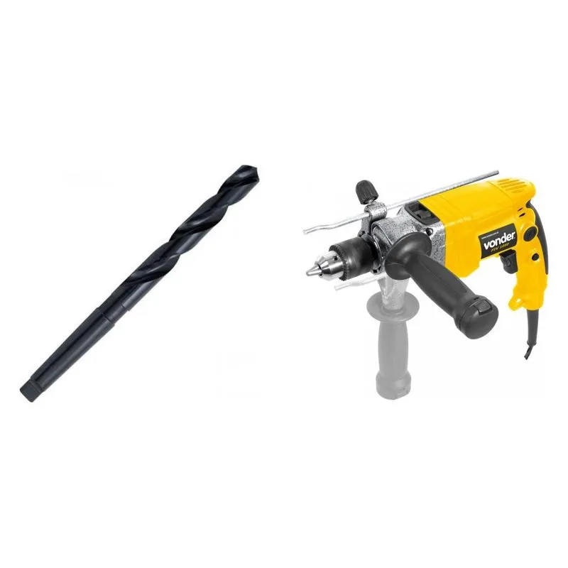 Kit Ferramentas MadeiraMadeira com Furadeira de Impacto 1/2 Polegadas 220V e Broca de Aço Rápido 320mm 392547 Amarelo