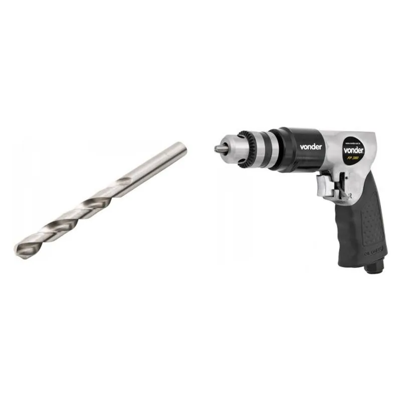 Kit Ferramentas Espresso Móveis com Furadeira Pneumática e Broca de Aço Rápido 53mm 393767 Preto