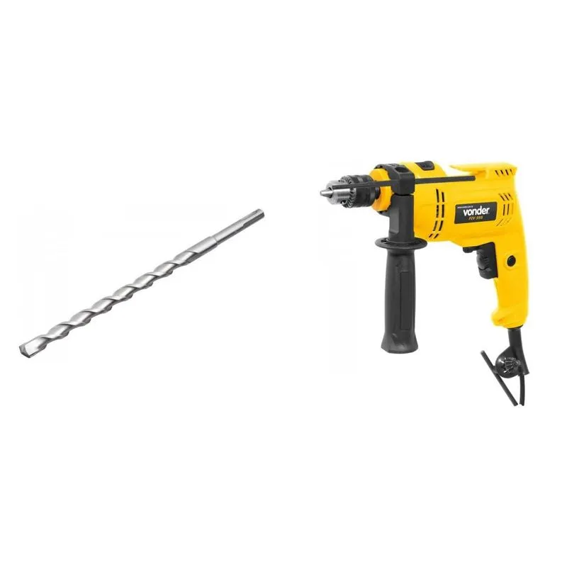 Kit Ferramentas MadeiraMadeira com Furadeira Impacto 3/8' 220V e Broca SDS PLUS 140 mm x 100 mm x 160 mm 385826