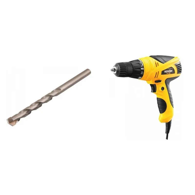 Kit Ferramentas MadeiraMadeira com Furadeira Parafusadeira 127V e Broca Multiuso 60mmx100mm 390846 Amarelo