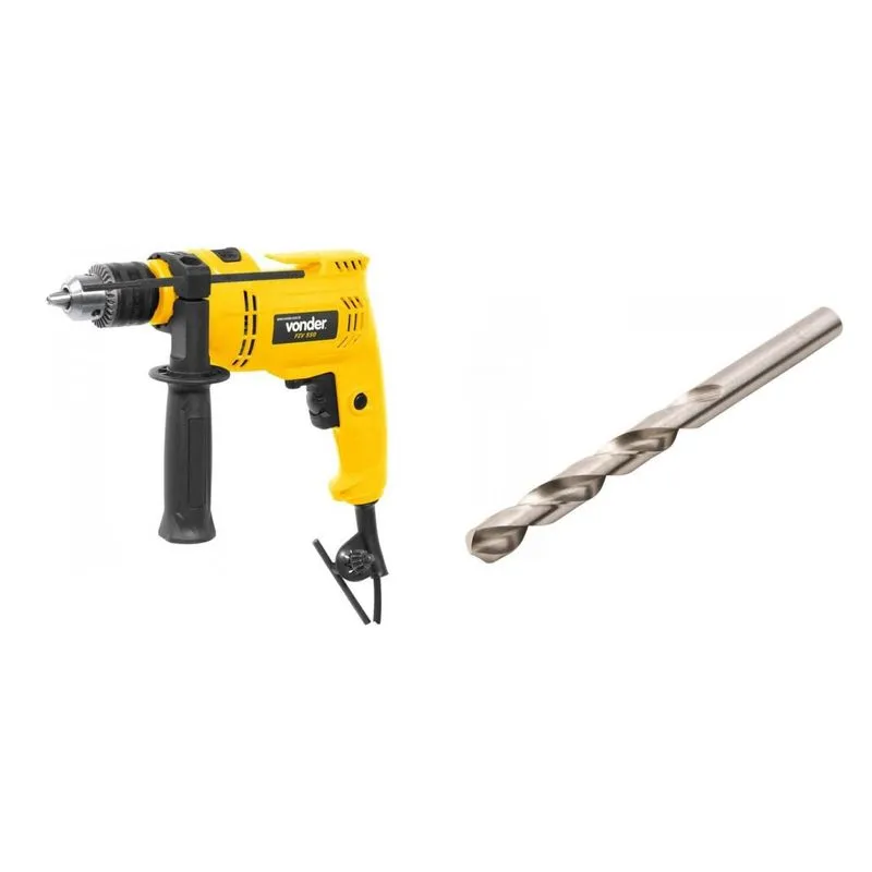 Kit Ferramentas MadeiraMadeira com Furadeira Impacto 1/2' 220V e Broca Aço 1/16' 386346
