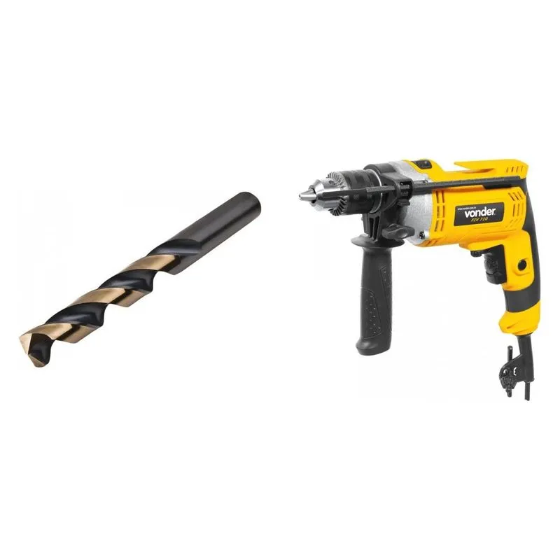 Kit Ferramentas MadeiraMadeira com Furadeira Impacto 1/2' 127V e Broca Aço 15 mm PLUS 387673