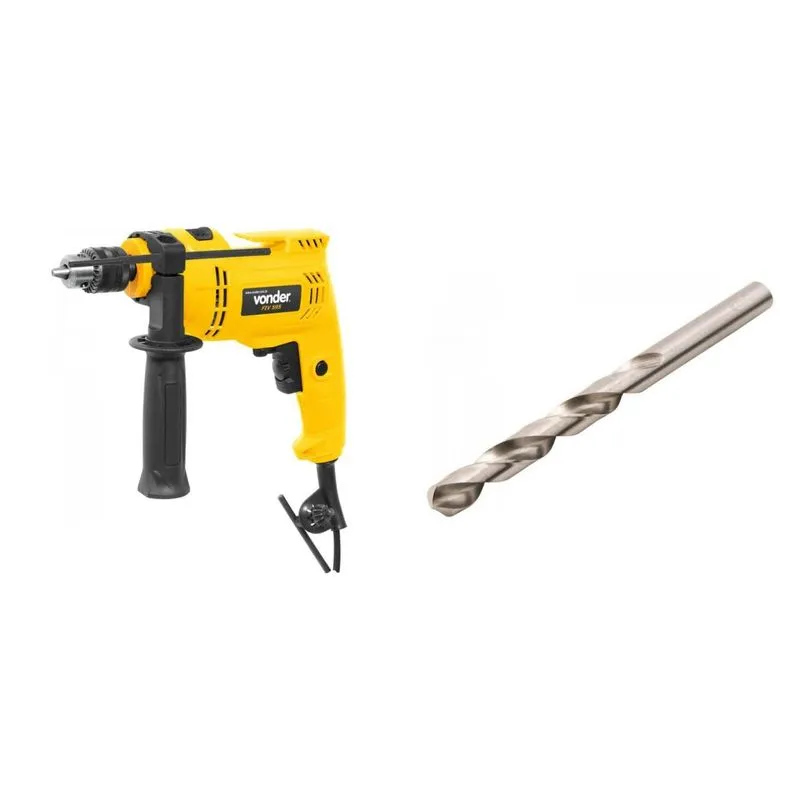 Kit Ferramentas MadeiraMadeira com Furadeira Impacto 3/8' 127V e Broca Aço 15/64' 387741