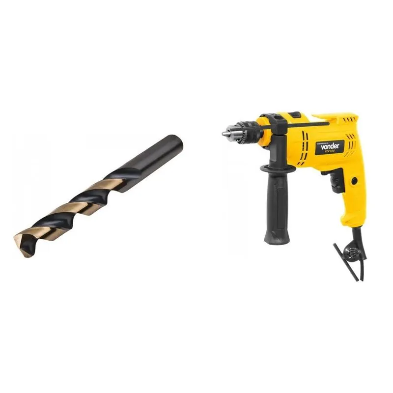 Kit Ferramentas MadeiraMadeira com Furadeira Impacto 3/8' 220V e Broca Aço 105 mm PLUS 386806