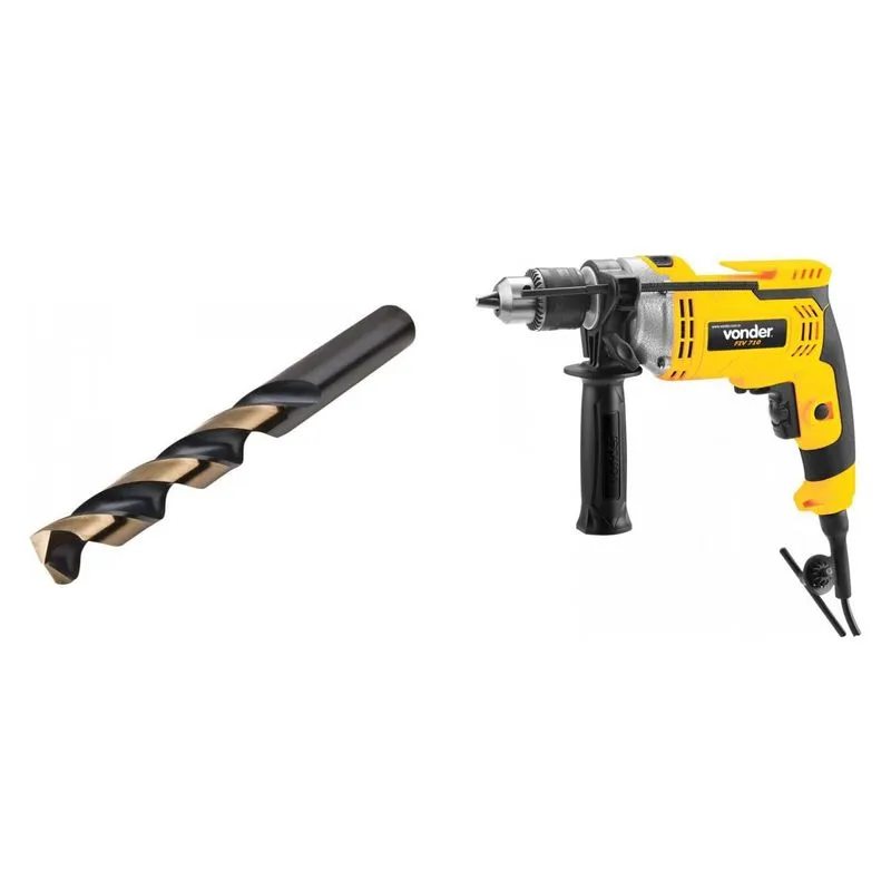 Kit Ferramentas MadeiraMadeira com Furadeira Impacto 1/2' 220V e Broca Aço 140 mm PLUS 387574
