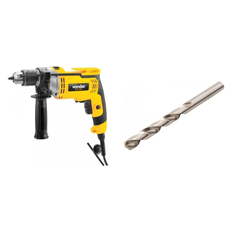 Kit Ferramentas MadeiraMadeira com Furadeira Impacto 1/2' 220V e Broca Aço 11/32' 386963
