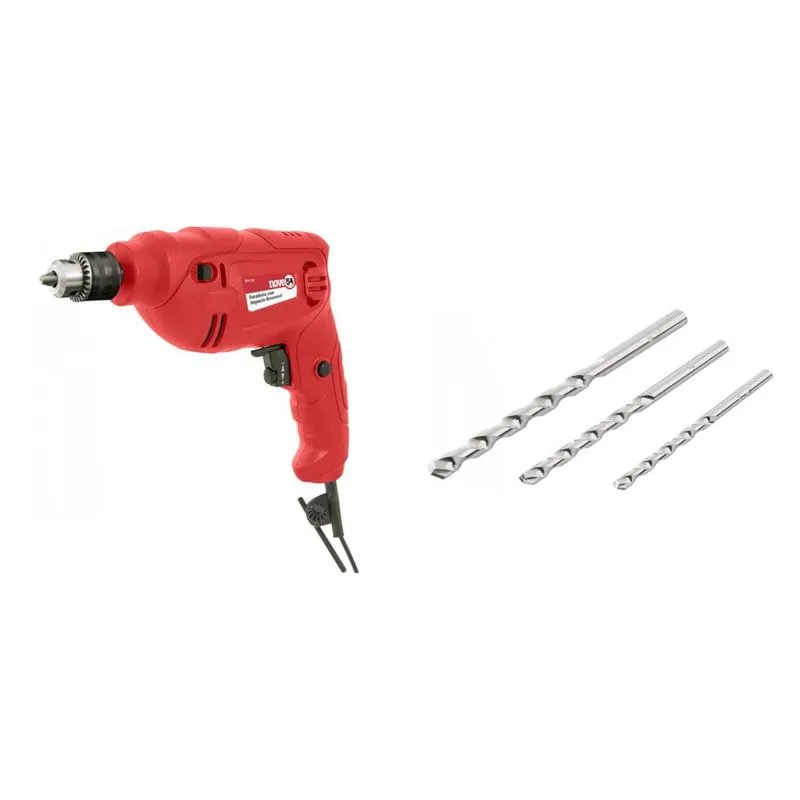 Kit Ferramentas MadeiraMadeira com Jogo de Brocas para Concreto 5mm a 8mm e Furadeira com Impacto 3/8 Polegadas 127V 389680 Vermelho