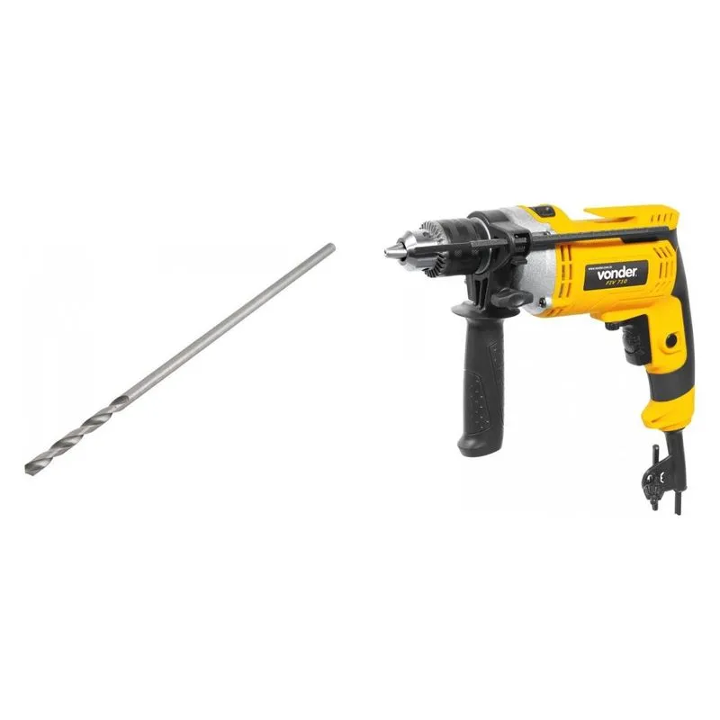 Kit Ferramentas MadeiraMadeira com Furadeira de Impacto 127V e Broca 5/16'x18' 390183 Amarelo