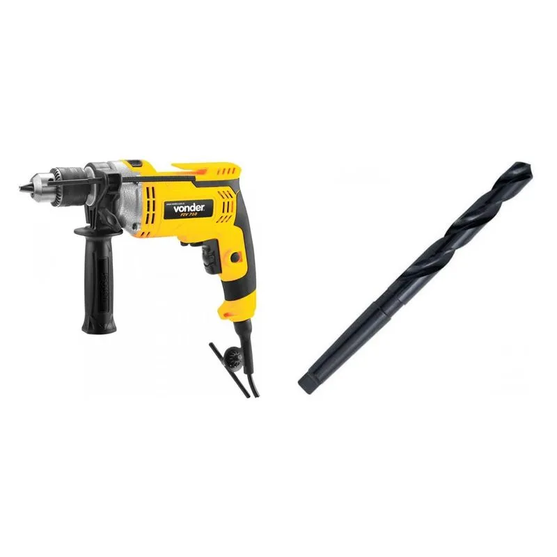 Kit Ferramentas MadeiraMadeira com Furadeira Impacto 1/2' 220V e Broca Aço 140 mm 387599