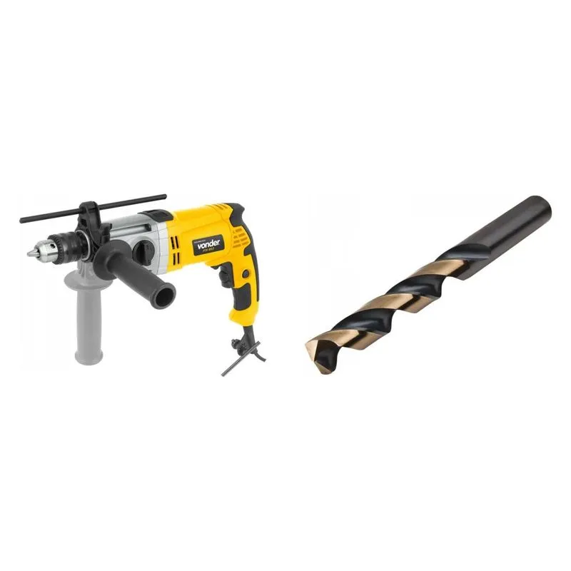 Kit Ferramentas MadeiraMadeira com Furadeira Impacto 1/2' 127V e Broca Aço 1/2' PLUS 386422