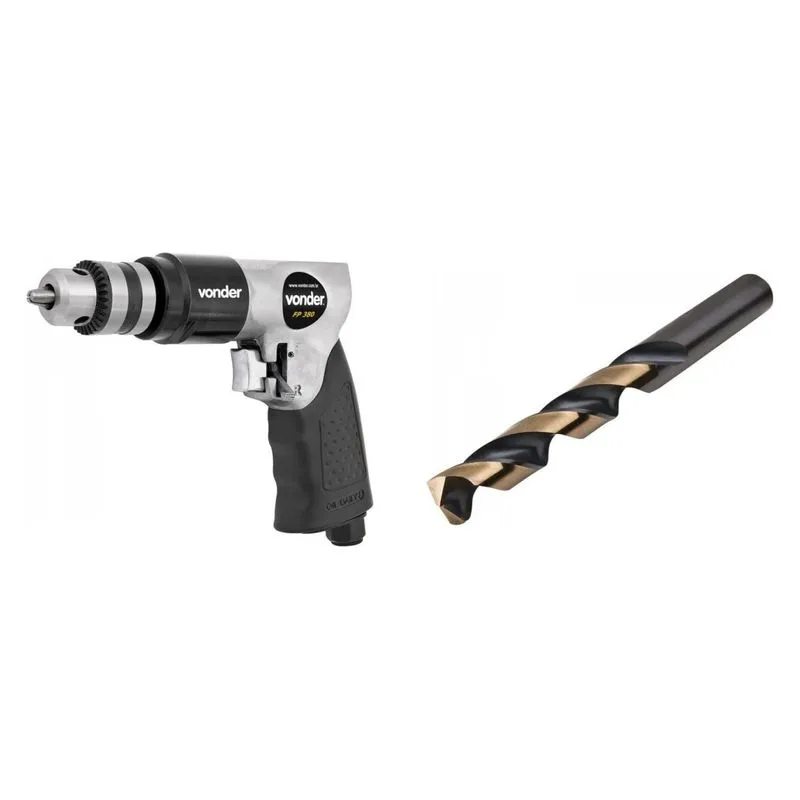 Kit Ferramentas MadeiraMadeira com Furadeira Pneumática Broca Aço 13/64' 387396