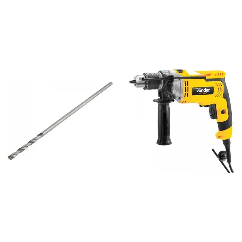 Kit Ferramentas MadeiraMadeira com Furadeira de Impacto 220V e Broca 1/2'x18' 390392 Amarelo