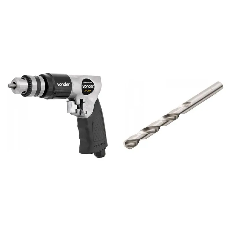 Kit Ferramentas MadeiraMadeira com Furadeira Pneumática e Broca de Aço Rápido 71mm 394519 Preto