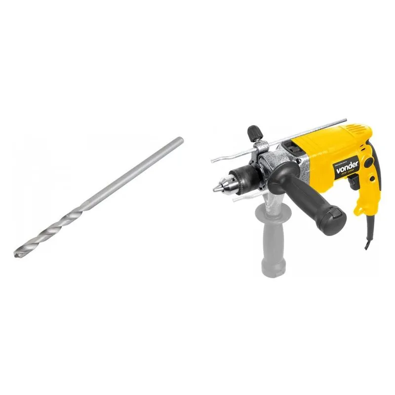 Kit Ferramentas MadeiraMadeira com Furadeira de Impacto 127V e Broca 3/8'x12' 390293 Amarelo