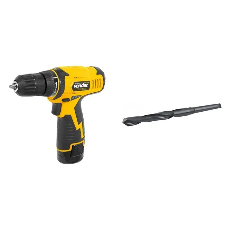 Kit Ferramentas Espresso Móveis com Parafusadeira/Furadeira 108V Bivolt e Broca de Aço Rápido 360mm 392804 Amarelo