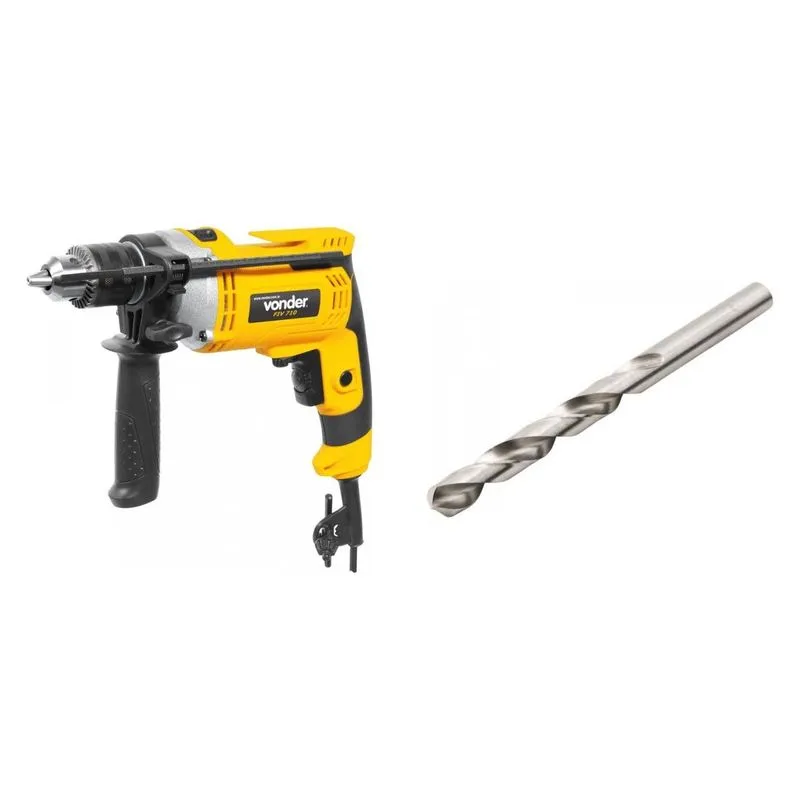 Kit Ferramentas MadeiraMadeira com Furadeira Impacto 1/2' 127V e Broca Aço 05 mm 386232