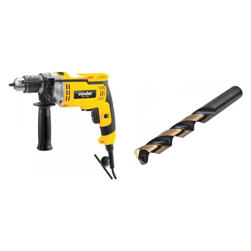 Kit Ferramentas MadeiraMadeira com Furadeira Impacto 1/2' 220V e Broca Aço 13/64' PLUS 387391