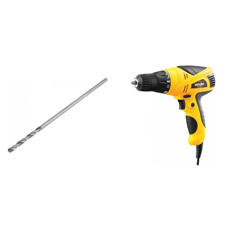 Kit Ferramentas MadeiraMadeira com Furadeira Parafusadeira 220V e Broca 5/16'x18' 390188 Amarelo