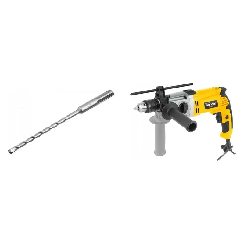 Kit Ferramentas MadeiraMadeira com Furadeira Impacto 1/2' 127V e Broca SDS PLUS 50 mm x 100 mm x 160 mm 385972
