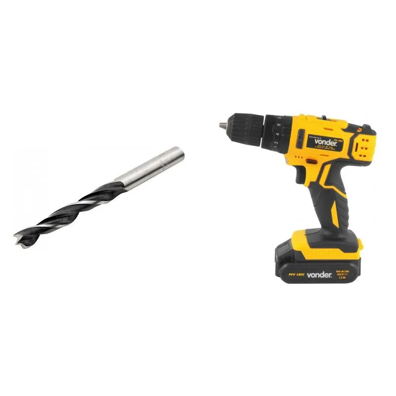 Kit Ferramentas MadeiraMadeira com Parafusadeira/furadeira e Broca 8mm 385058 Amarelo