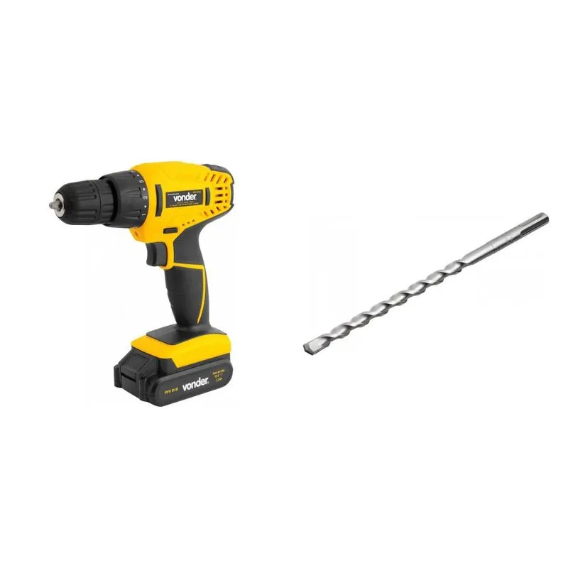 Kit Ferramentas MadeiraMadeira com Parafusadeira/furadeira e Broca 120mmx150mmx210mm 385742 Amarelo
