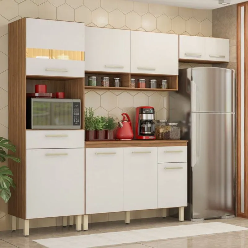 Cozinha Compacta Com Balcão Dama Demóbile Amendola/Branco