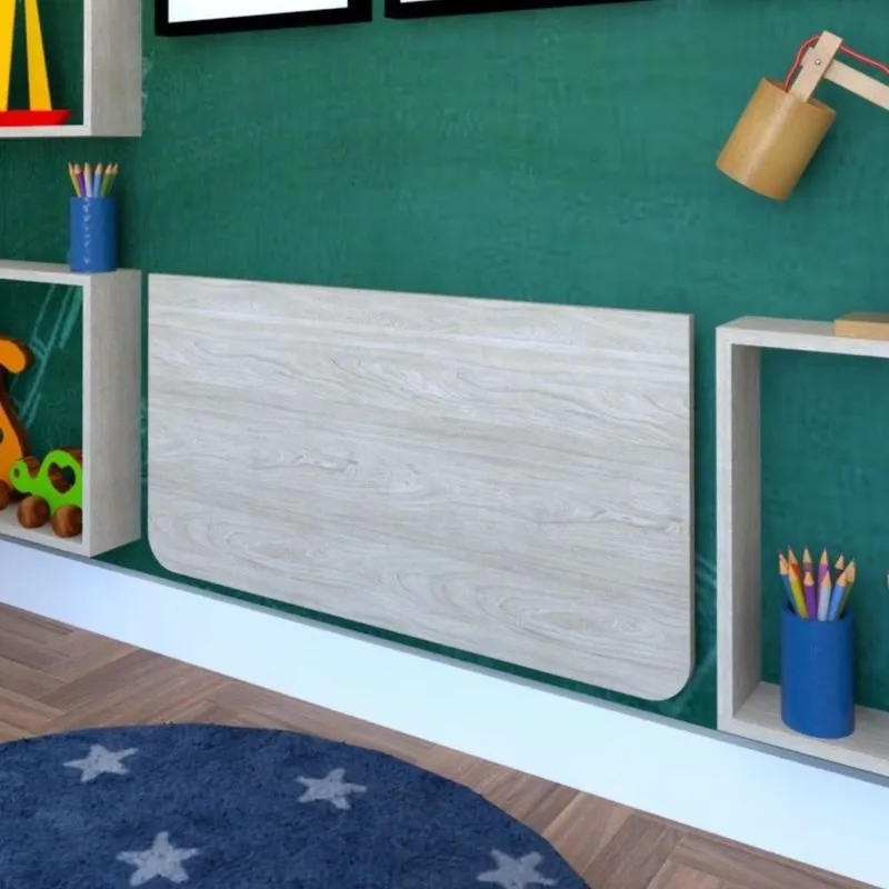 Mesa Infantil Dobrável 80Cm Com Canto Arredondado Bramov Móveis Geneve