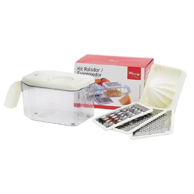 Kit Ralador 3 1 Espremedor Separador De Gema Pote Armazenar