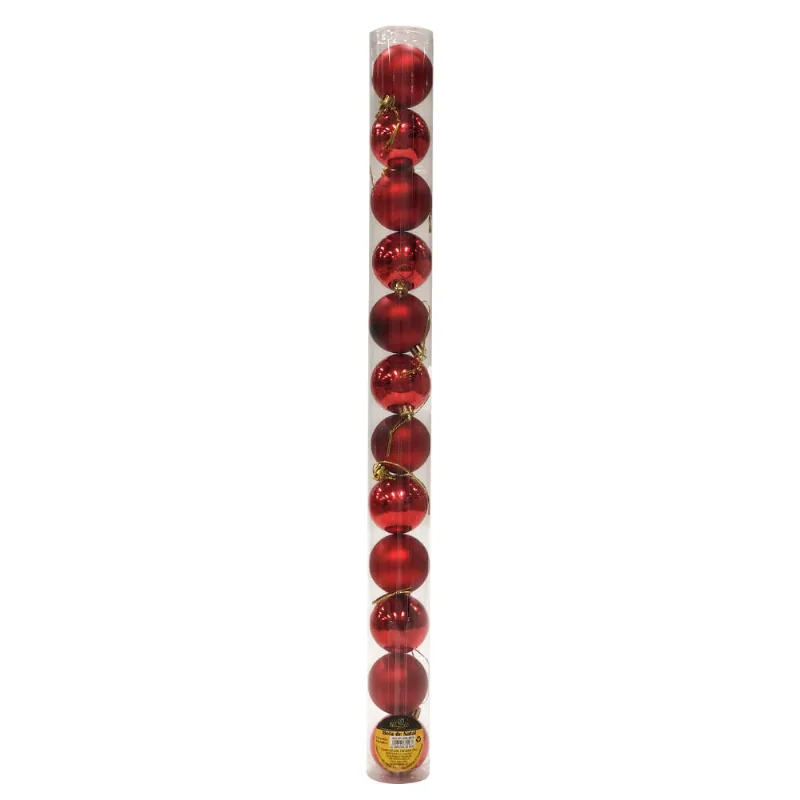 Kit Bola de Natal Lisa com 12Pçs 5cm Vermelha - Rio de Ouro
